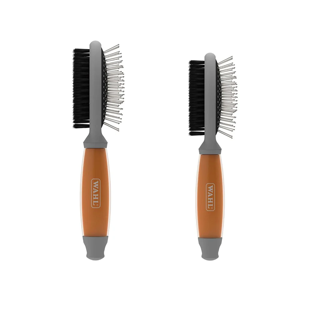 WAHL Orange/White Double Sided Pin Bristle Dog Brush