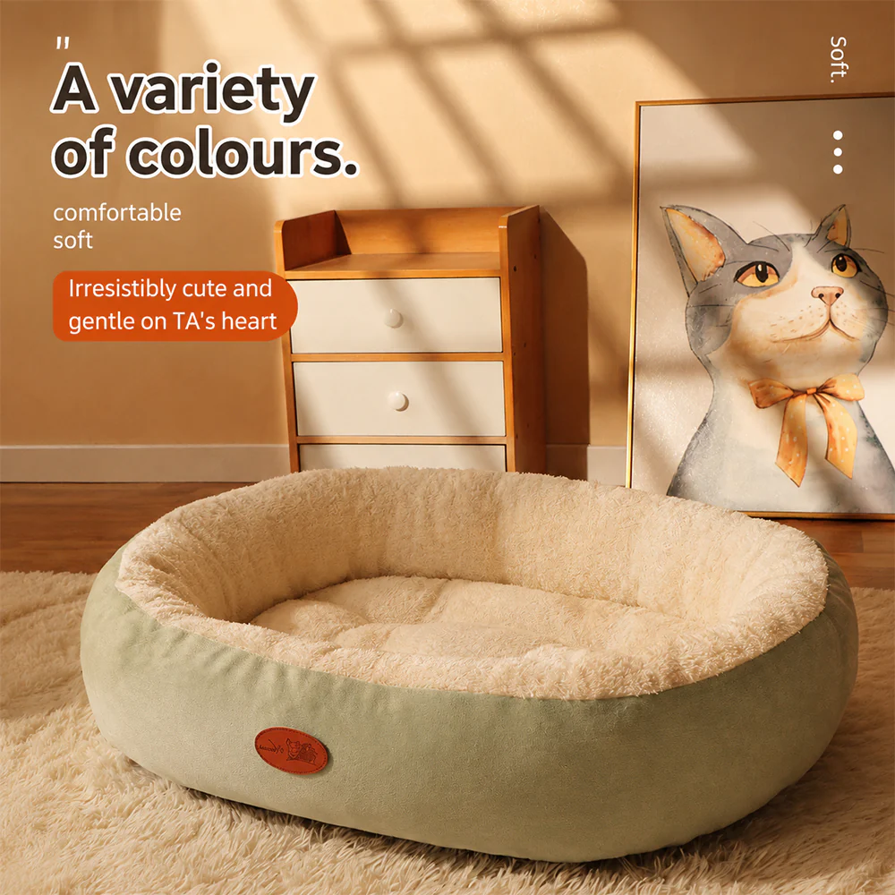 Warm Pet Bed Thick Oval Cozy Cushion - Image 3