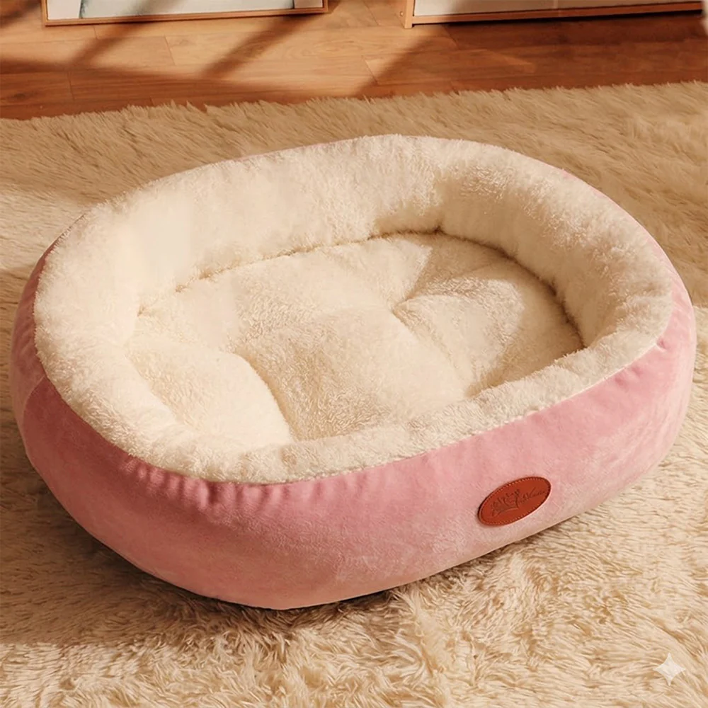 Warm Pet Bed Thick Oval Cozy Cushion - Image 9