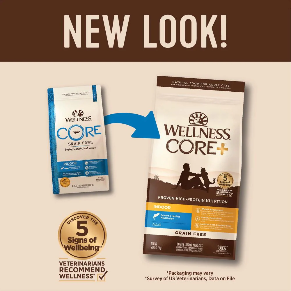 WELLNESS Core Grain Free Salmon & Herring Indoor Dry Cat Food 2.27kg - Image 2