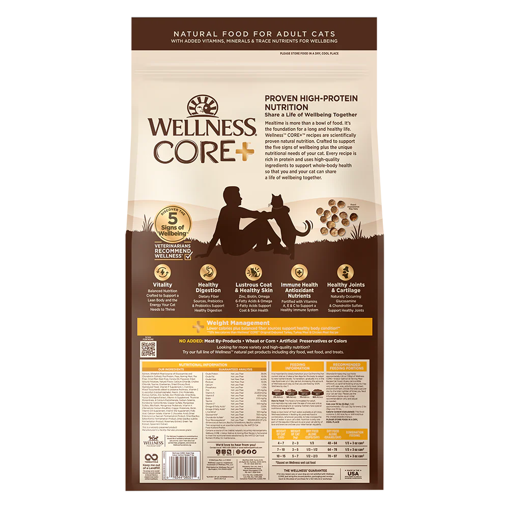 WELLNESS Core Grain Free Salmon & Herring Indoor Dry Cat Food 2.27kg - Image 3
