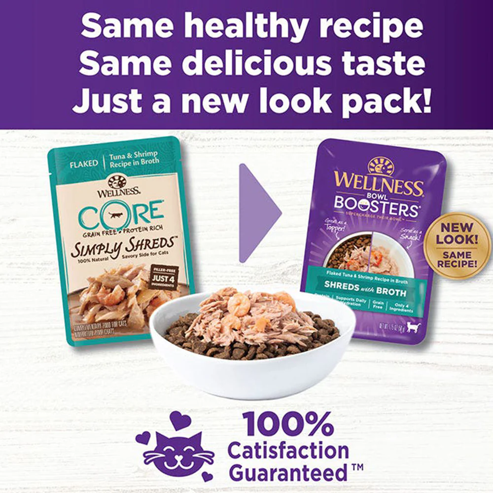 WELLNESS Core Simply Shreds Flaked Tuna & Shrimp Wet Cat Food 50g - Image 4