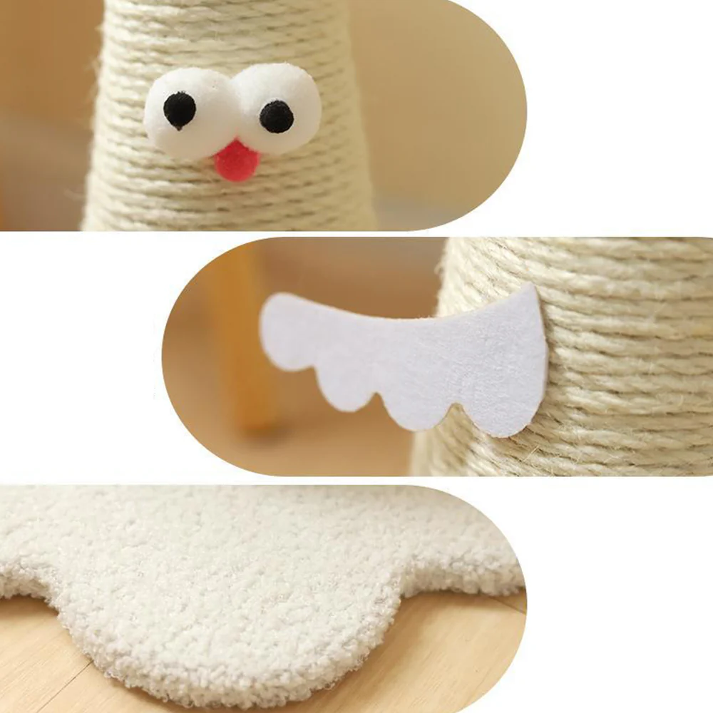 White Large Chicken Vertical Sisal Cat Scratching Post - Image 5