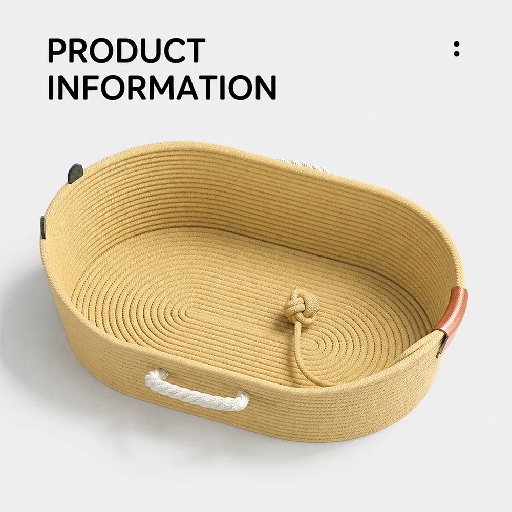 Wicker Cat Bed | Breathable All-Season with Cushion — Capybara Design - Image 4