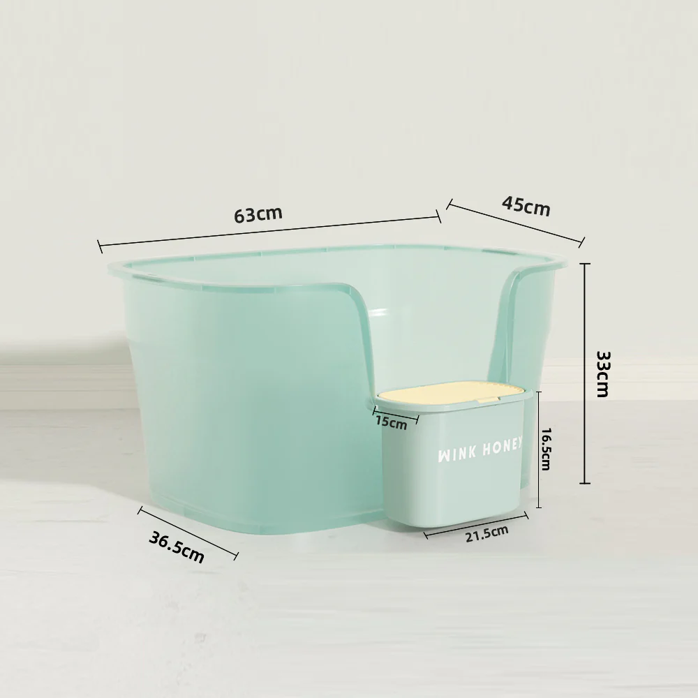 WINK HONEY Extra-Large Anti-splash Cat Litter Box With Trash Bin & Stairway - Image 10