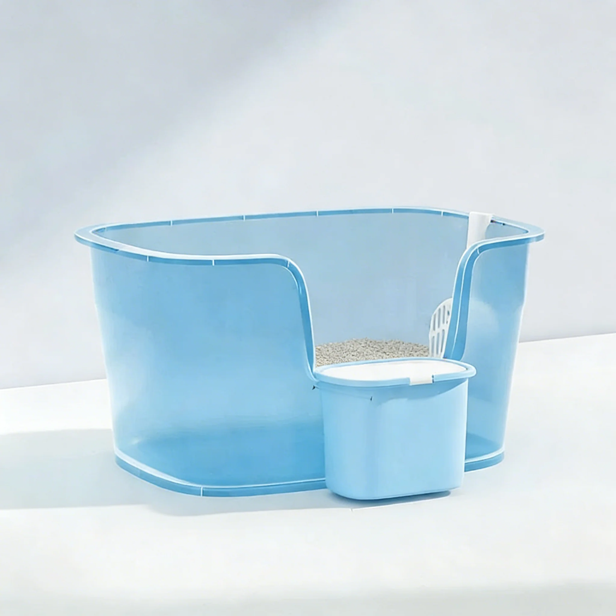WINK HONEY Extra-Large Anti-splash Cat Litter Box With Trash Bin & Stairway - Image 13