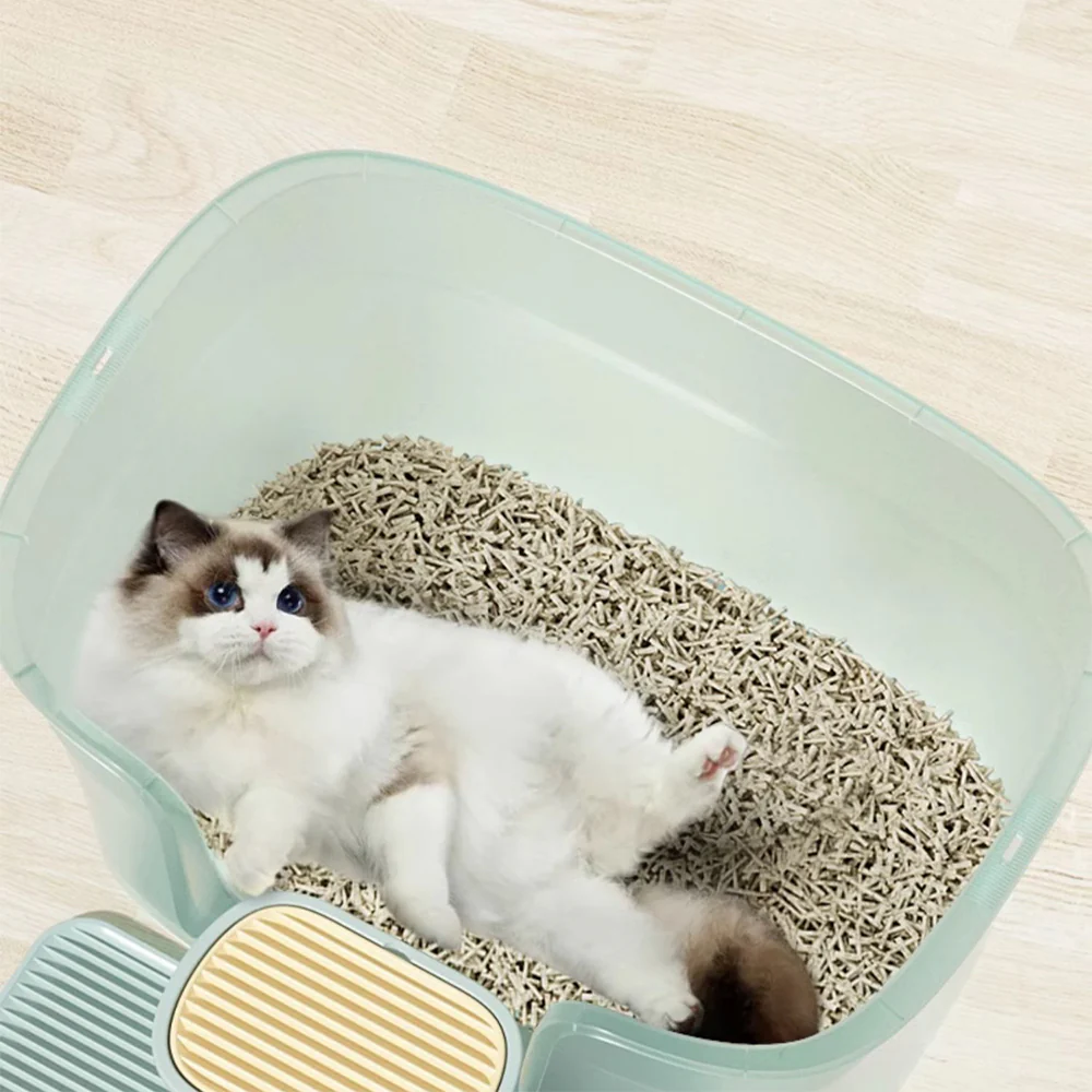 WINK HONEY Extra-Large Anti-splash Cat Litter Box With Trash Bin & Stairway - Image 3