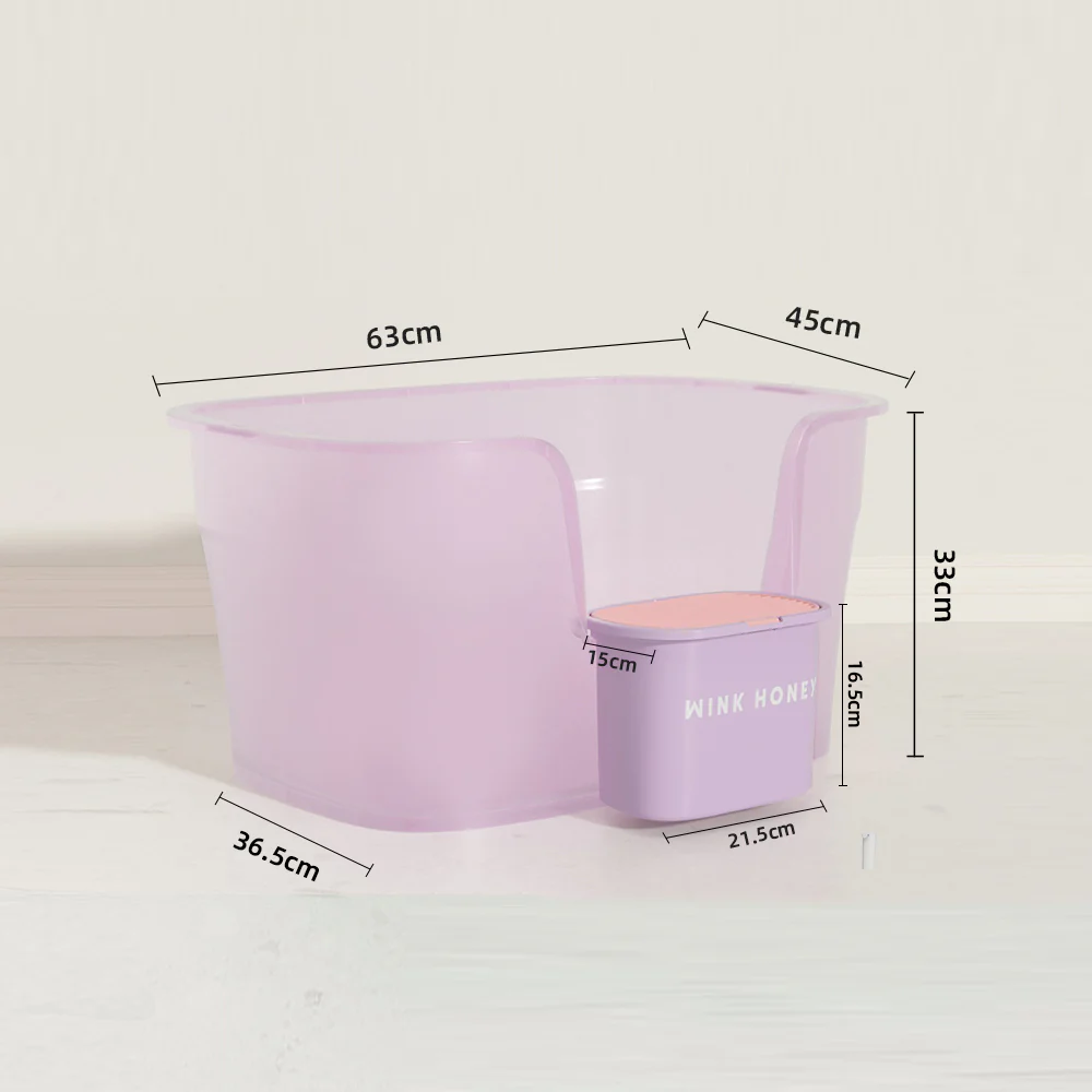 WINK HONEY Extra-Large Anti-splash Cat Litter Box With Trash Bin & Stairway - Image 8