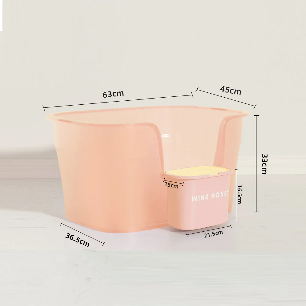 WINK HONEY Extra-Large Anti-splash Cat Litter Box With Trash Bin & Stairway - Image 9