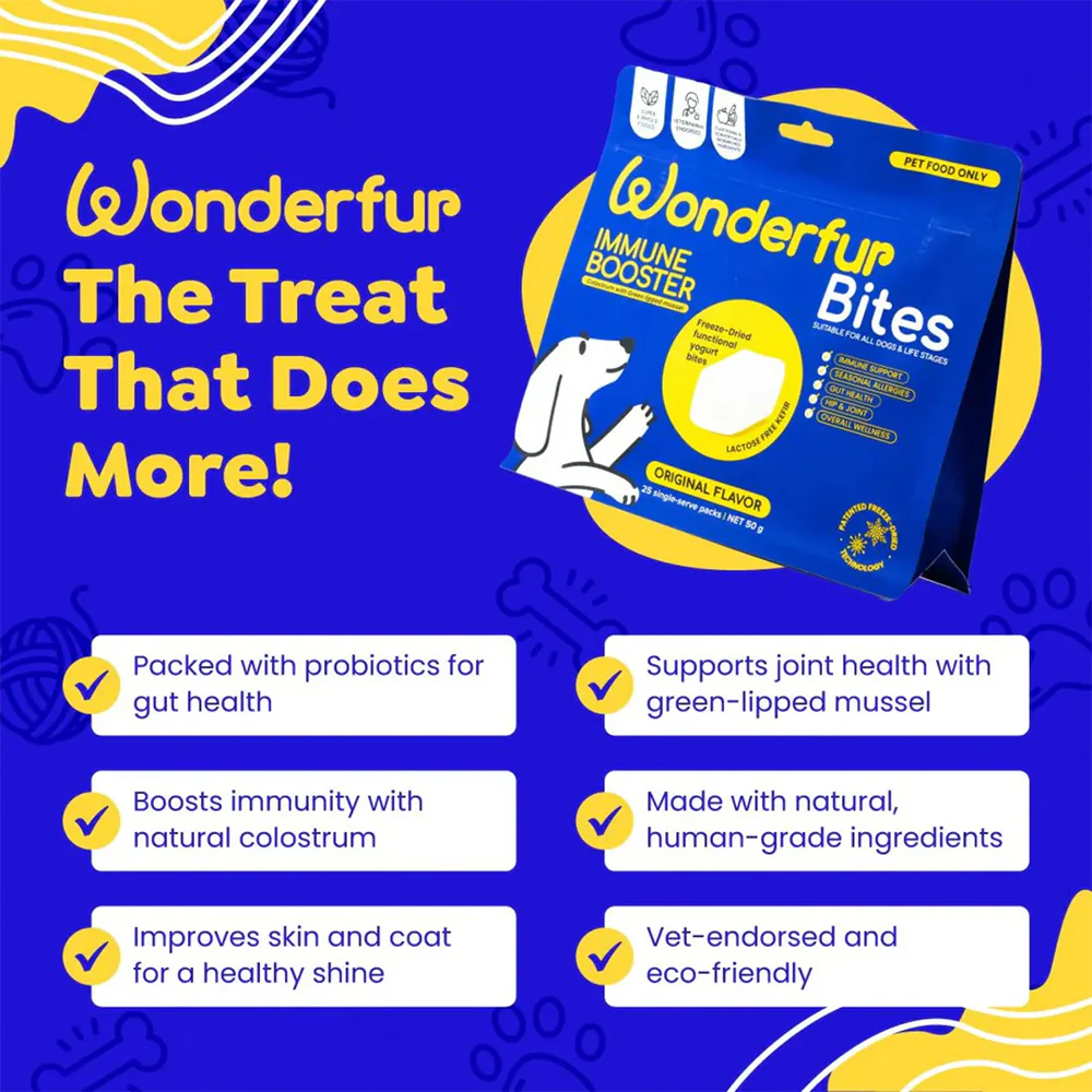 WONDERFUR Bites Immune Booster Yogurt Freeze Dried Dog Treats 50g - Image 11
