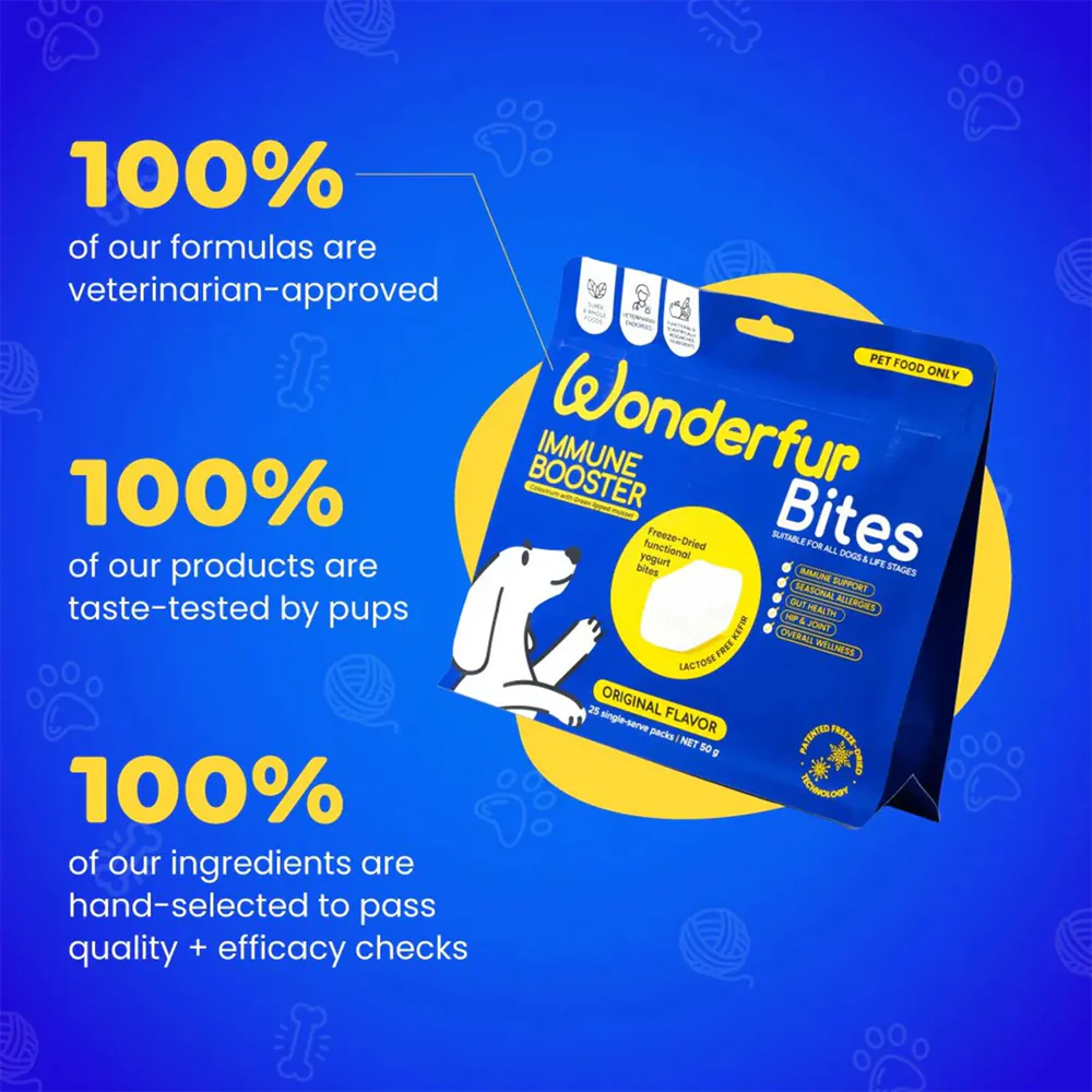 WONDERFUR Bites Immune Booster Yogurt Freeze Dried Dog Treats 50g - Image 9