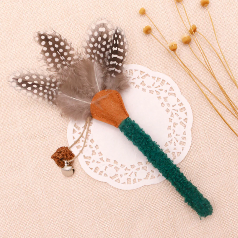 Wood Day Polygonum Feather Green Cat Teasing Stick - Image 2