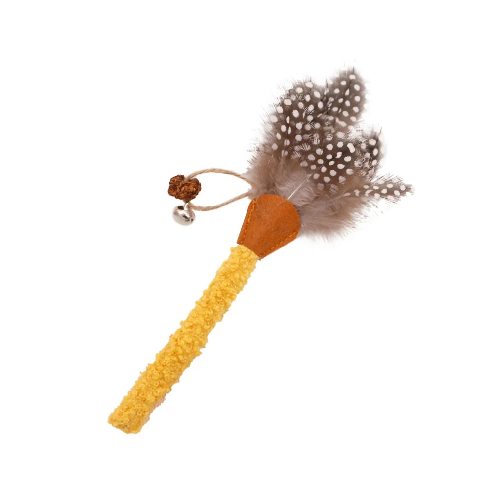 Wood Day Polygonum Feather Yellow Cat Teasing Stick