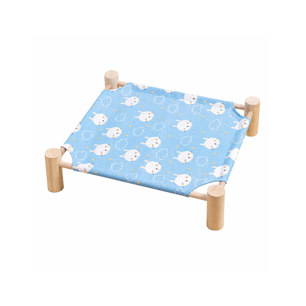 Wooden Raised Pet Bed Removable Washable Fabric All Season Large - Image 10