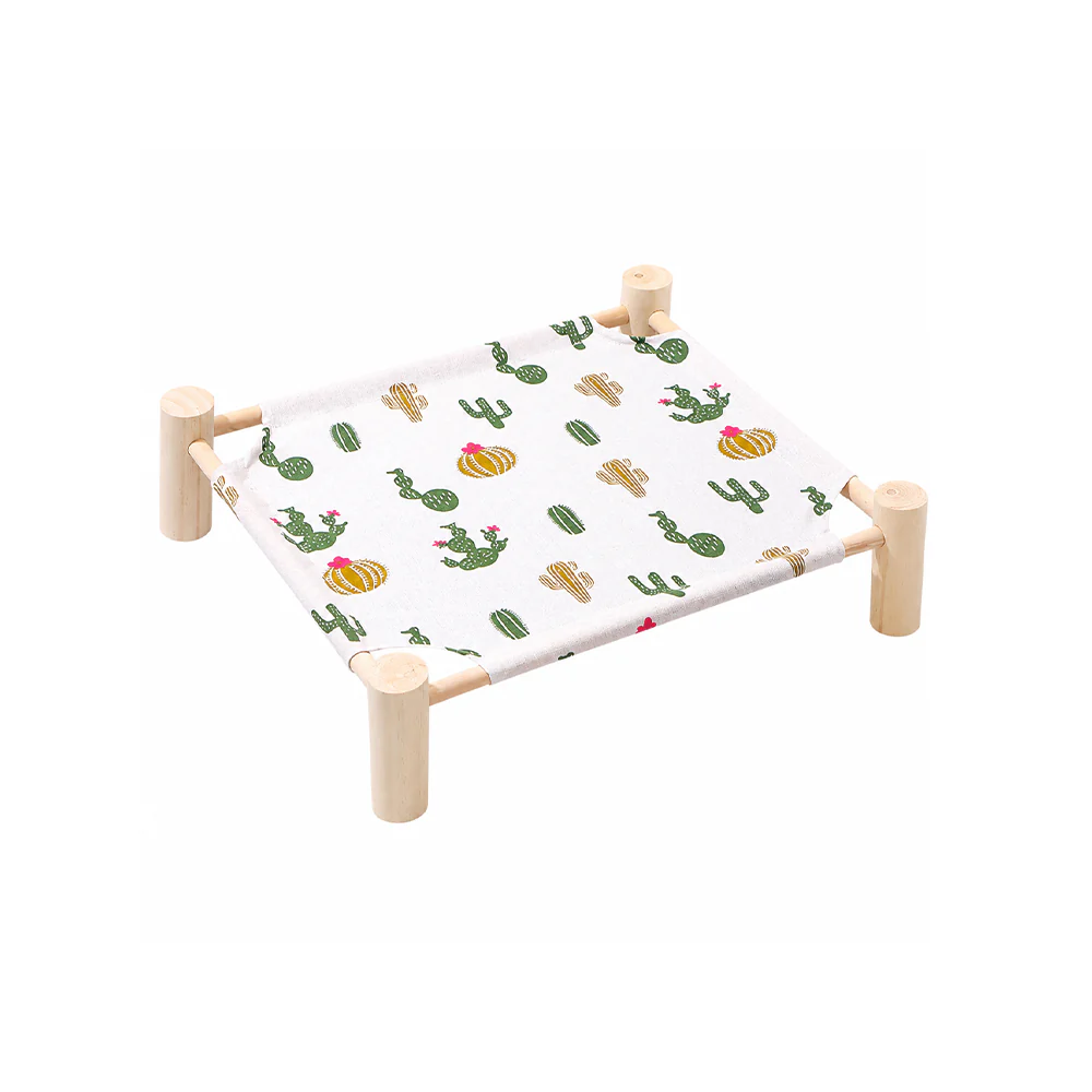 Wooden Raised Pet Bed Removable Washable Fabric All Season Large - Image 17