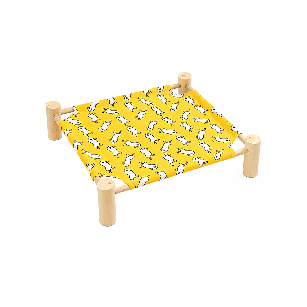 Wooden Raised Pet Bed Removable Washable Fabric All Season Large - Image 18