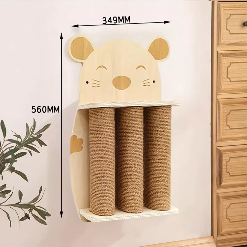 Wooden Sisal Cat Scratching Post – Durable, Wall-Friendly Design - Image 3