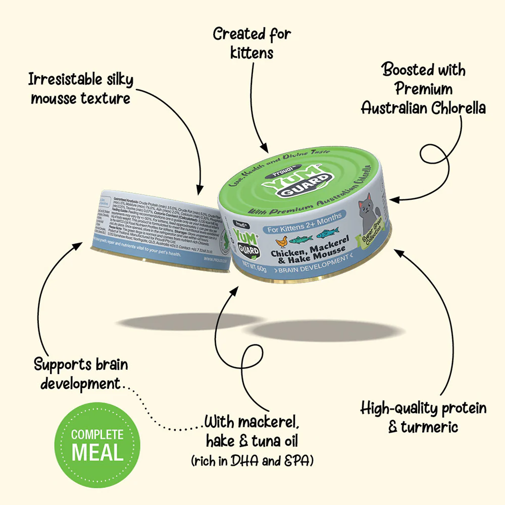 YUMGUARD Brain Development Chicken, Mackerel & Hake Mousse Kitten Wet Cat Food - Image 3