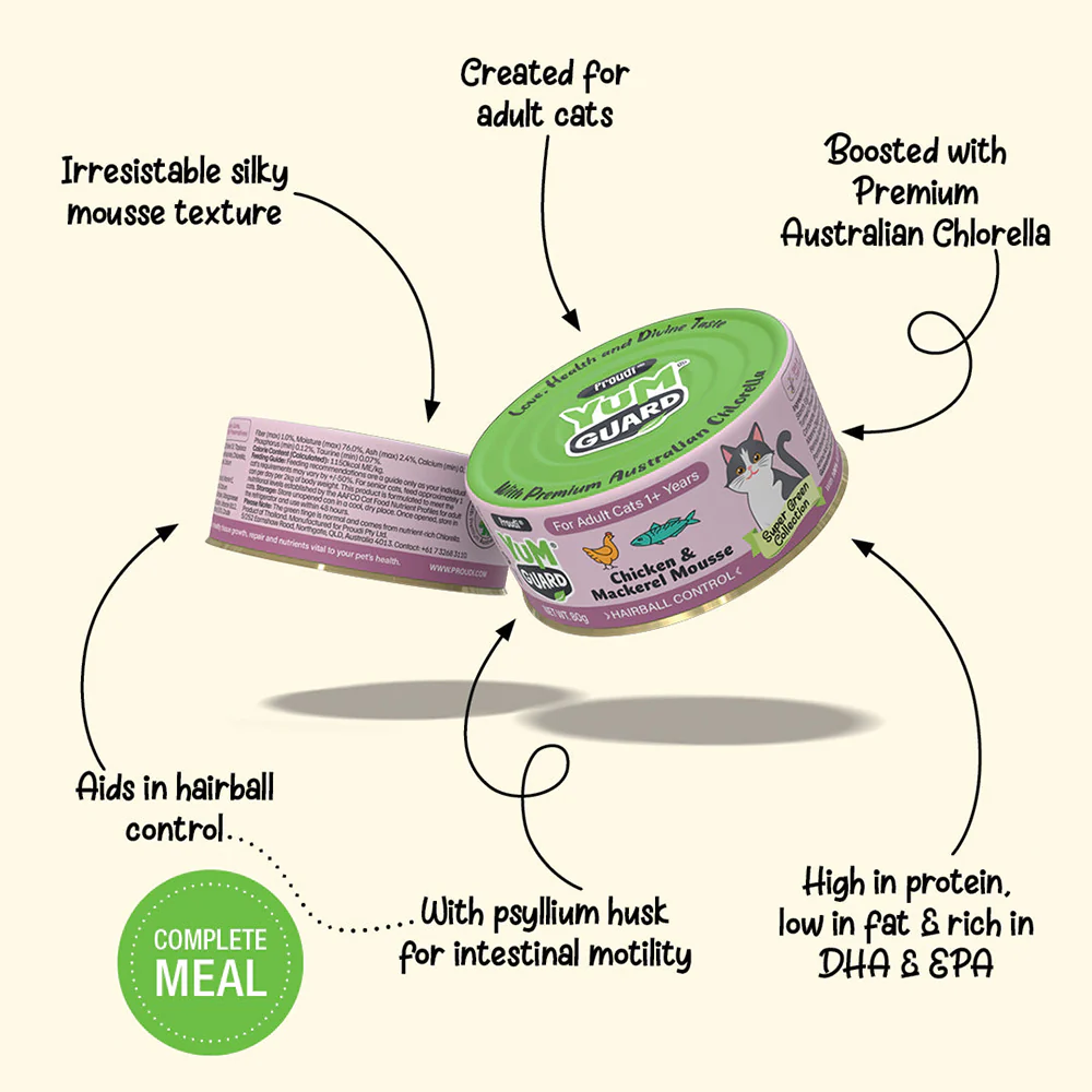 YUMGUARD Hairball Control Chicken & Mackerel Mousse Adult Wet Cat Food - Image 3
