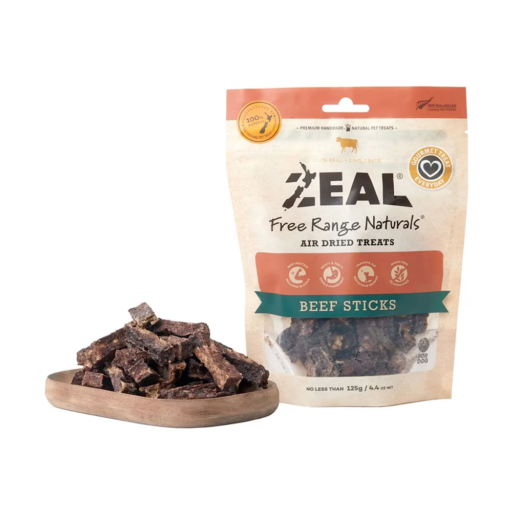 ZEAL Beef Sticks Air Dried Pet Treats 125g - Image 2