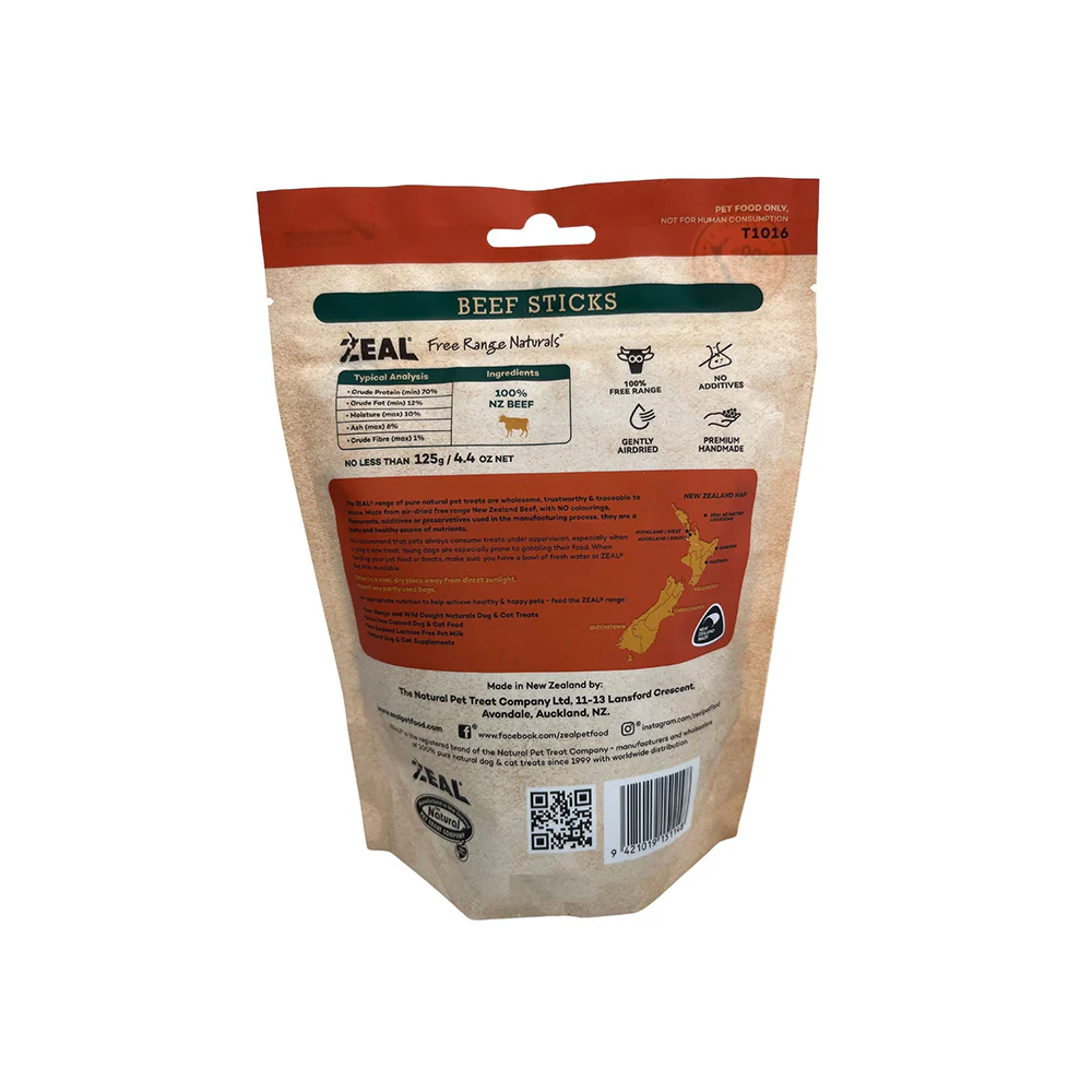 ZEAL Beef Sticks Air Dried Pet Treats 125g - Image 3