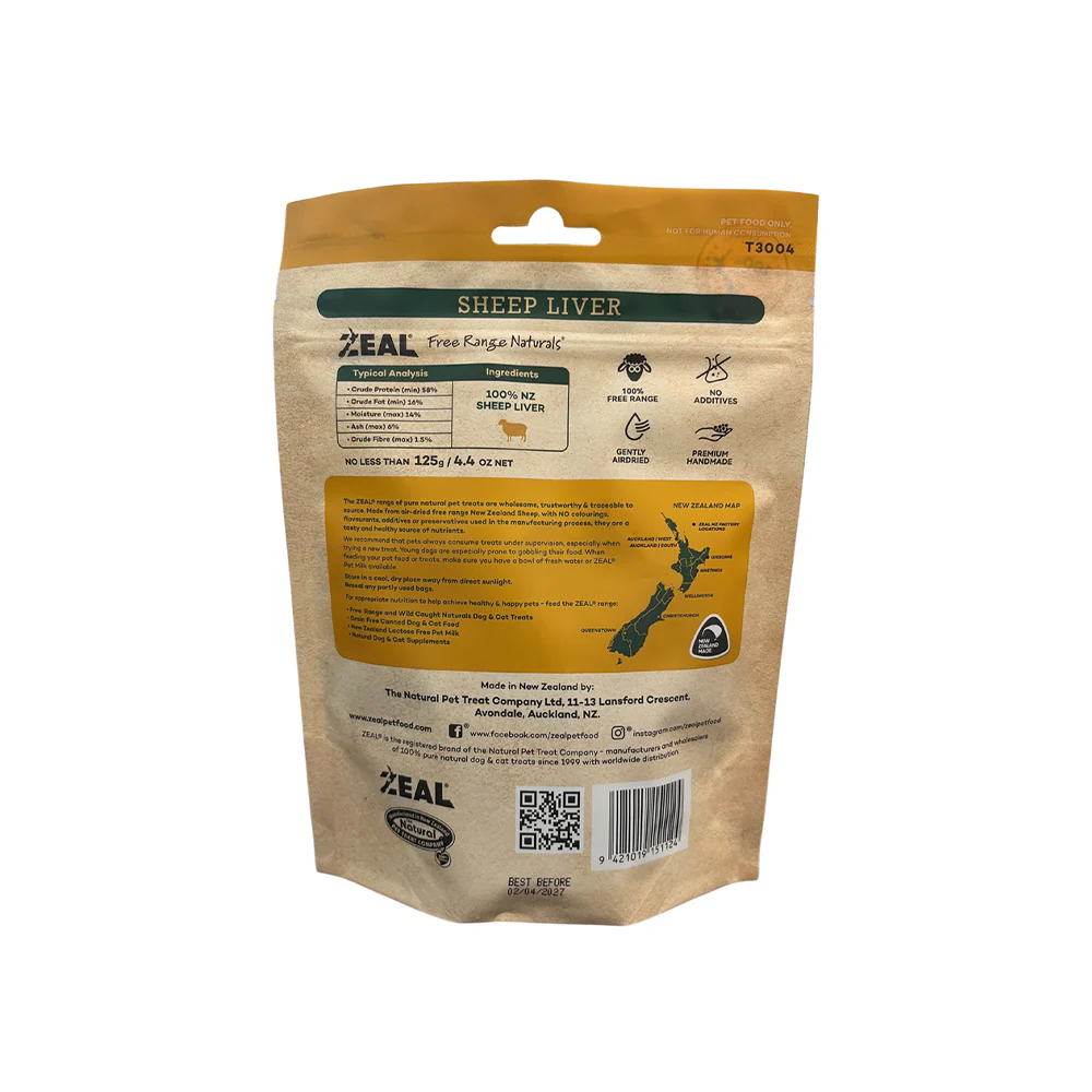 ZEAL Sheep Liver Air Dried Pet Treats 125g - Image 2
