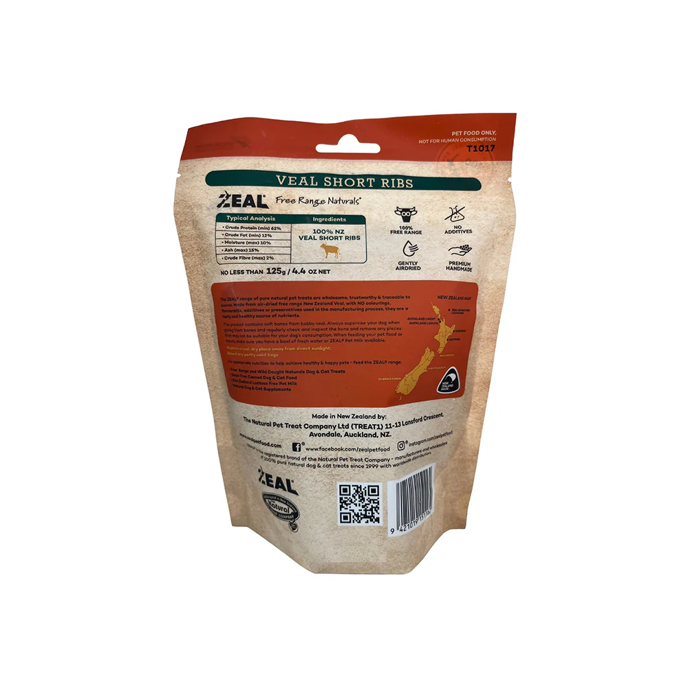 ZEAL Veal Short Ribs Air Dried Pet Treats 125g - Image 2