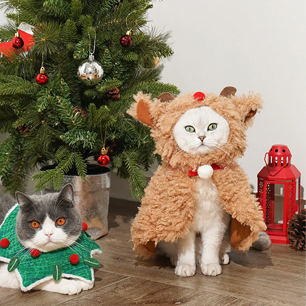 ZEZE Christmas Plush Reindeer Pet Cape Costume - Image 2