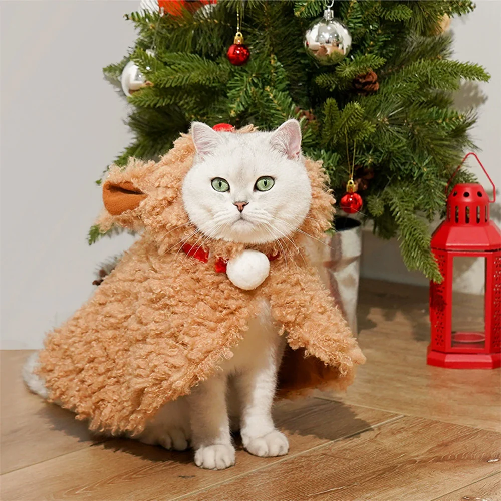 ZEZE Christmas Plush Reindeer Pet Cape Costume - Image 3