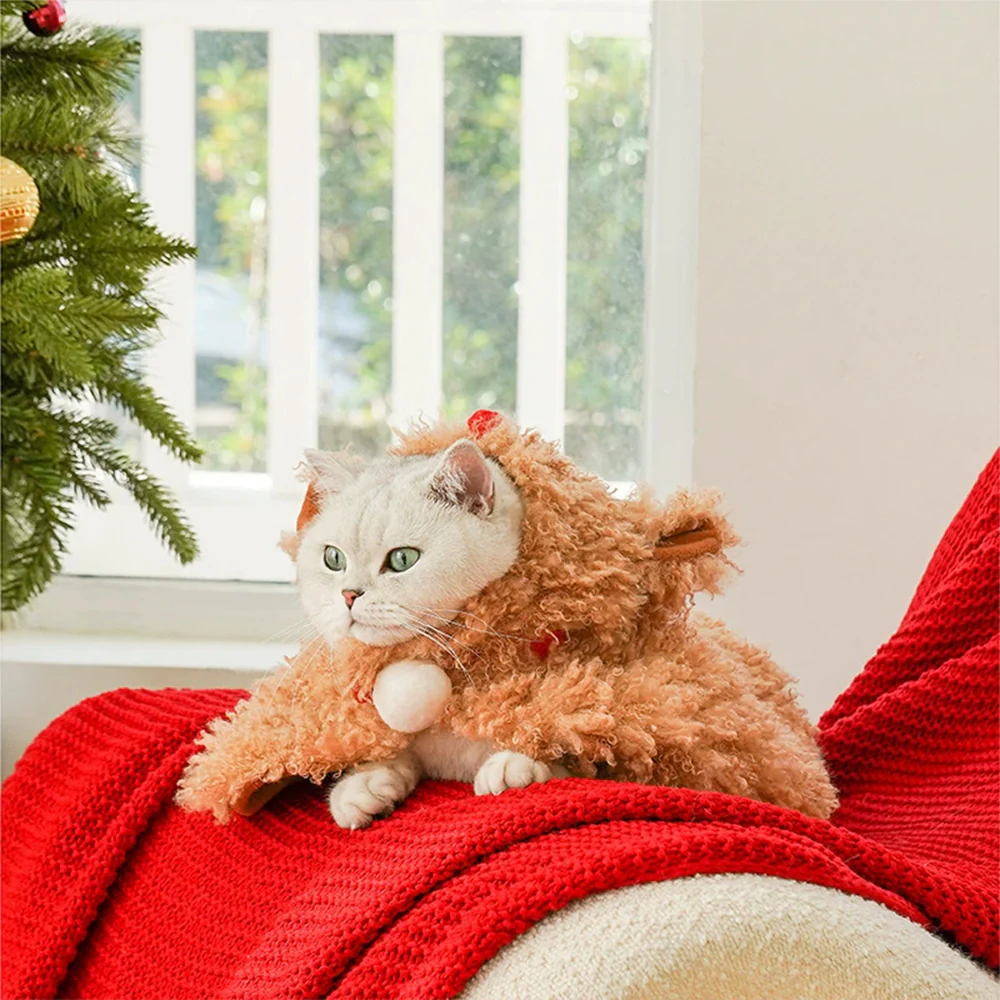 ZEZE Christmas Plush Reindeer Pet Cape Costume - Image 5