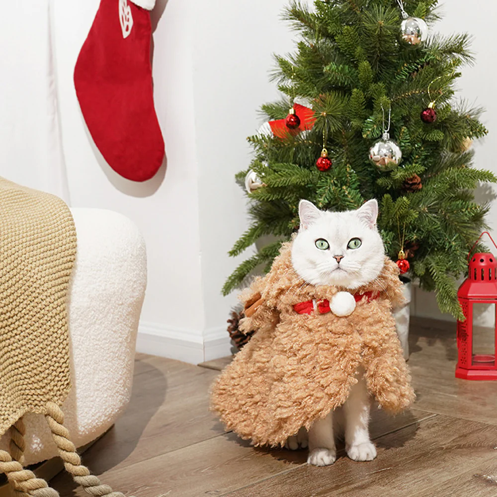 ZEZE Christmas Plush Reindeer Pet Cape Costume - Image 6