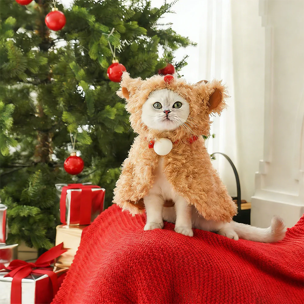 ZEZE Christmas Plush Reindeer Pet Cape Costume - Image 7