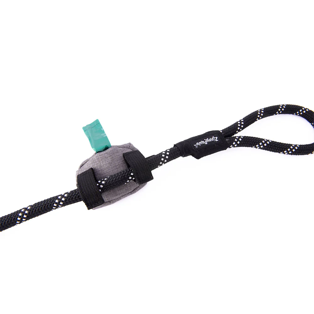 ZIPPY PAWS Graphite Grey Adventure Leash Dog Poop Bag Dispenser + Roll - Image 3