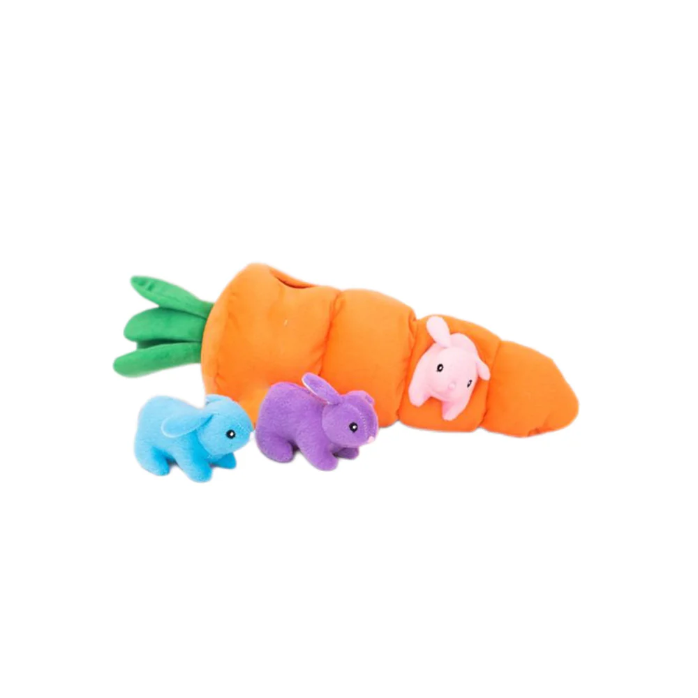 ZIPPY PAWS Large Carrot Zippy Burrow Interactive Dog Toy - Image 2