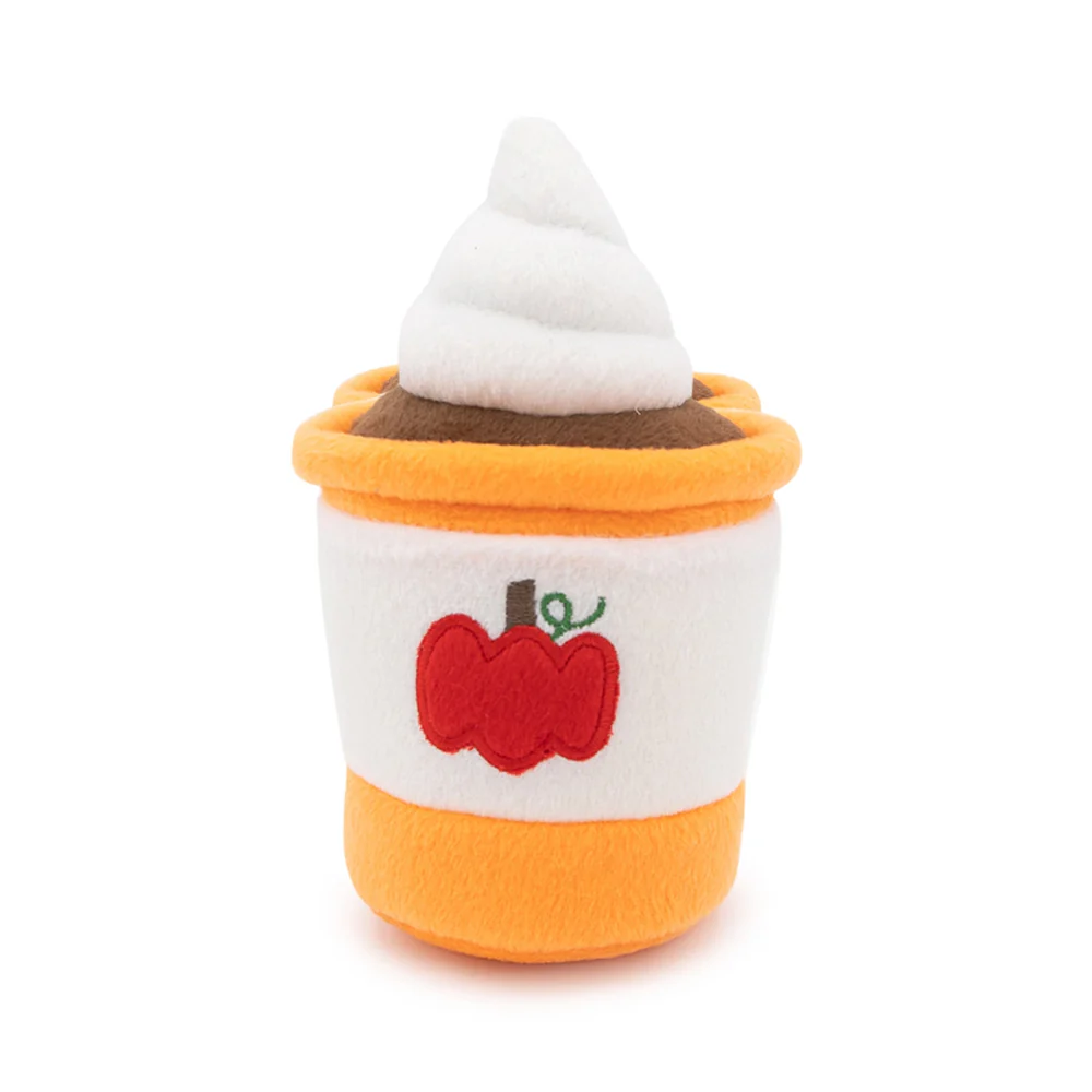 ZIPPY PAWS Nom Noms Fall Harvest Pumpkin Spice Latte Plush Squeaker Dog Plush Toy
