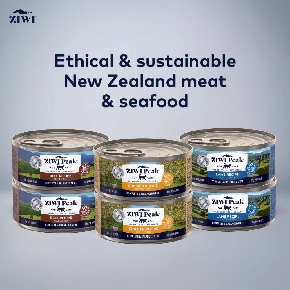 ZIWI PEAK Beef, Chicken, Lamb Wet Cat Food 85gx3x2 Variety Pack - Image 3