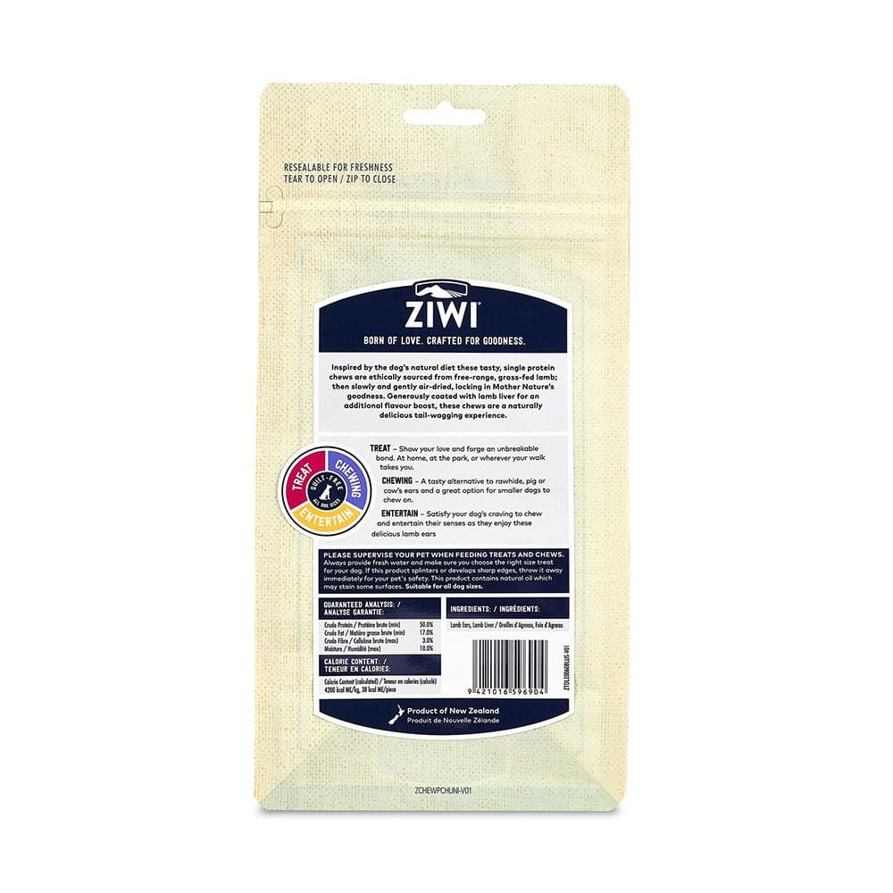 ZIWI Liver Coated Lamb Ears Oral Chew Dog Dental Treats 60g - Image 2