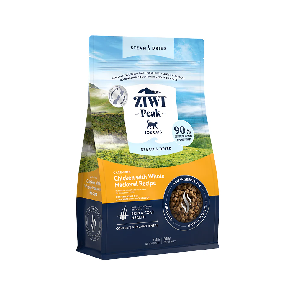 ZIWI PEAK Steam & Dried Cage-Free Chicken with Whole Mackerel Cat Food - Image 5