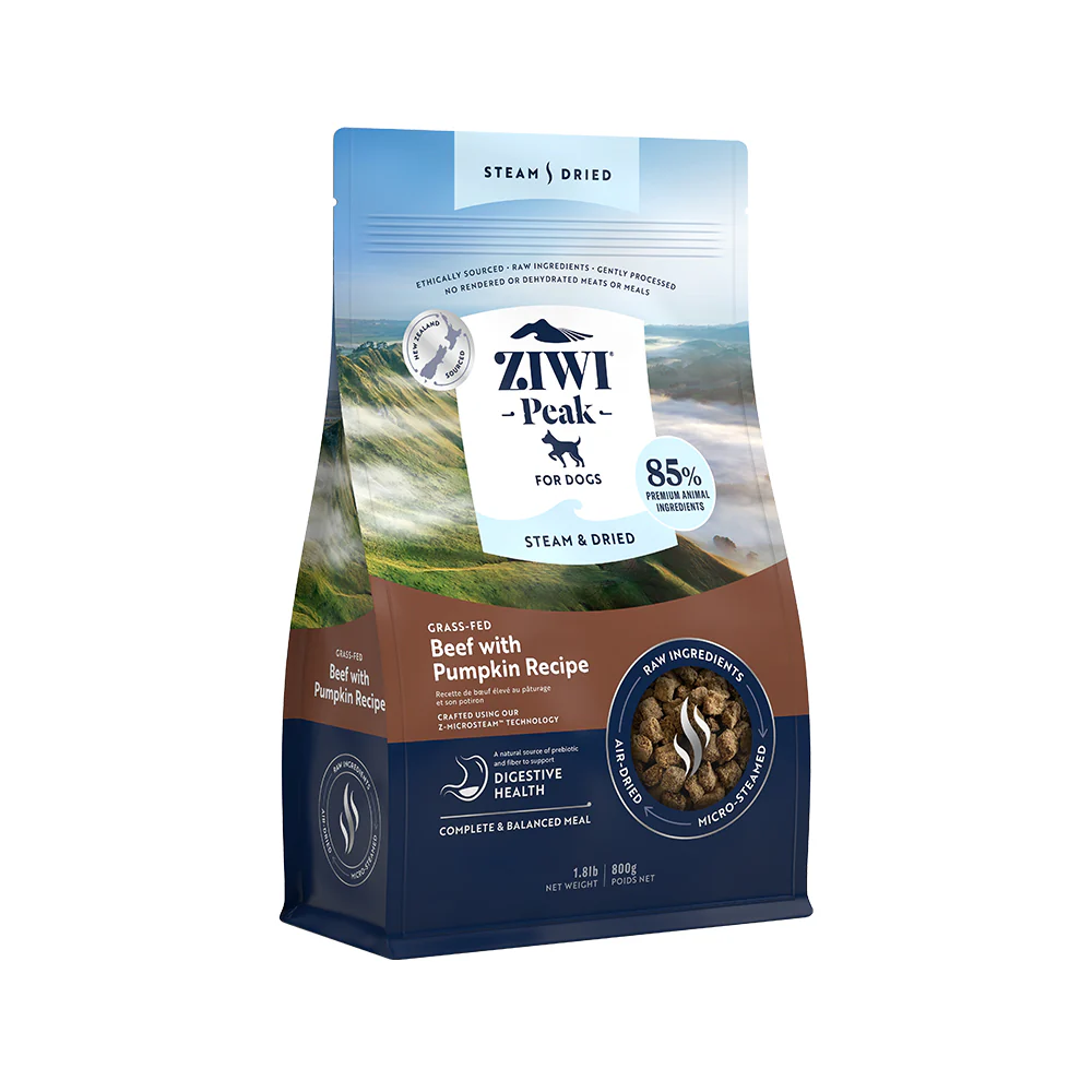 ZIWI PEAK Steam & Dried Grass-Fed Beef with Pumpkin Dog Food - Image 3