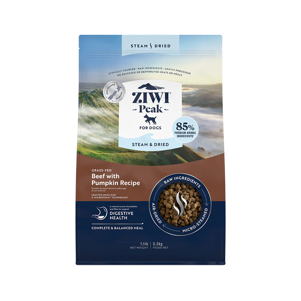 ZIWI PEAK Steam & Dried Grass-Fed Beef with Pumpkin Dog Food - Image 6