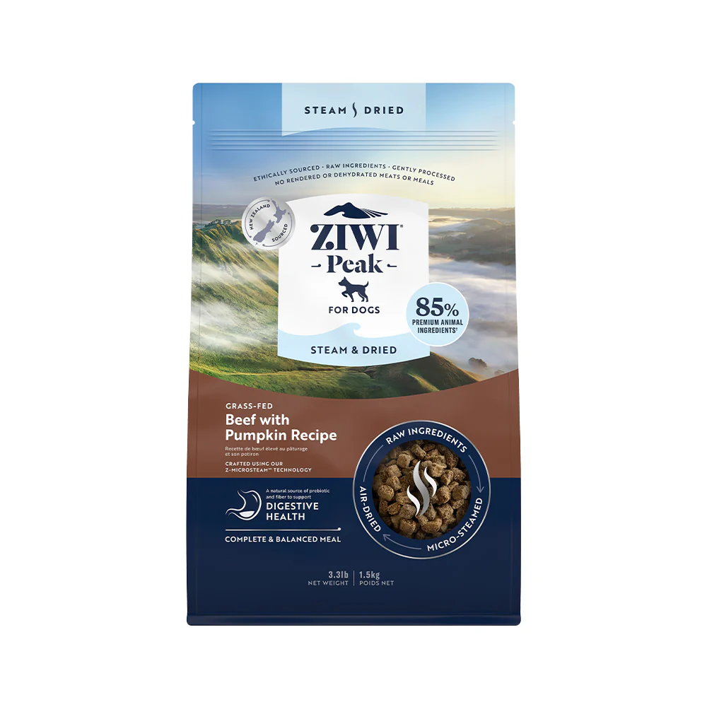 ZIWI PEAK Steam & Dried Grass-Fed Beef with Pumpkin Dog Food - Image 7