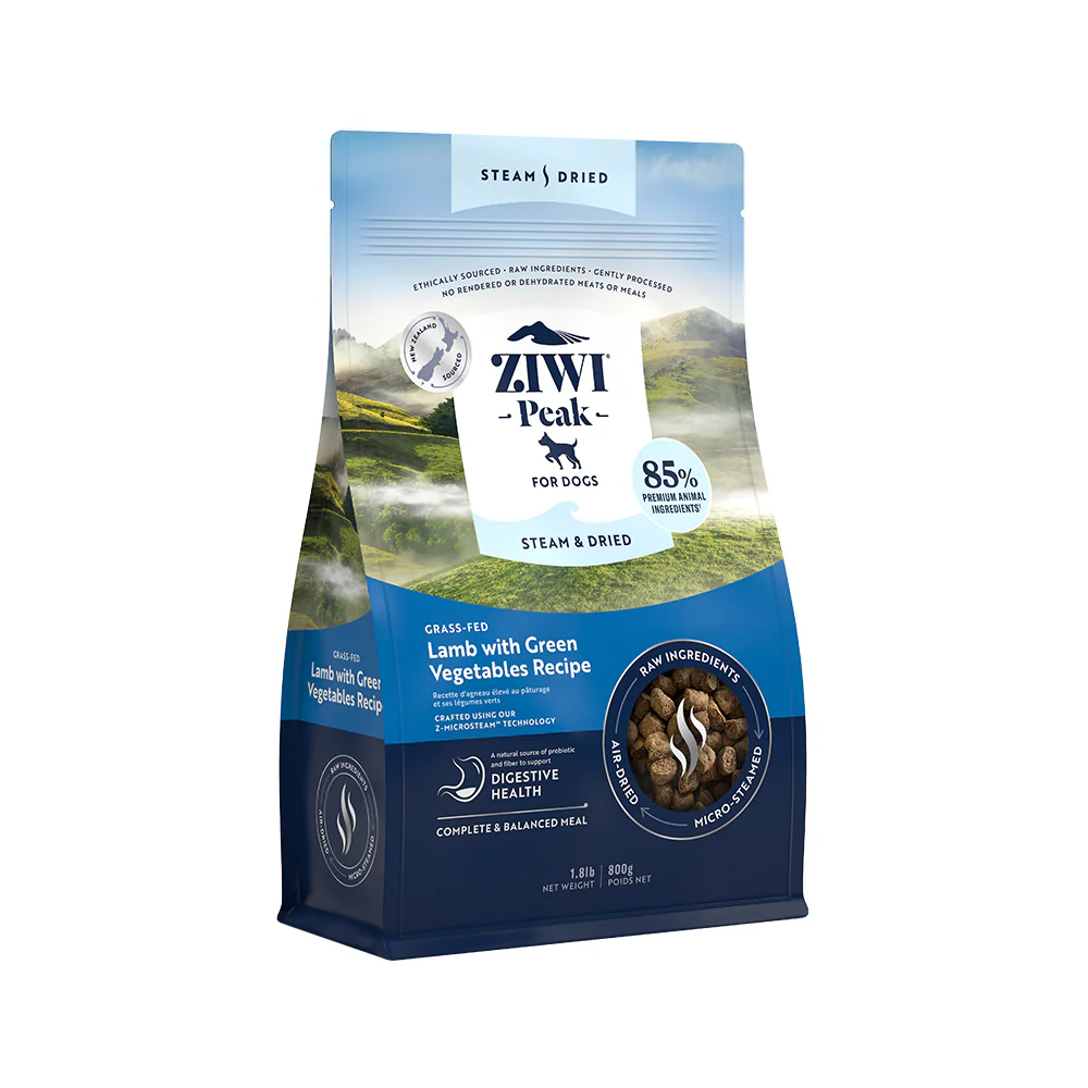 ZIWI PEAK Steam & Dried Grass-Fed Lamb with Green Vegetables Dog Food - Image 4