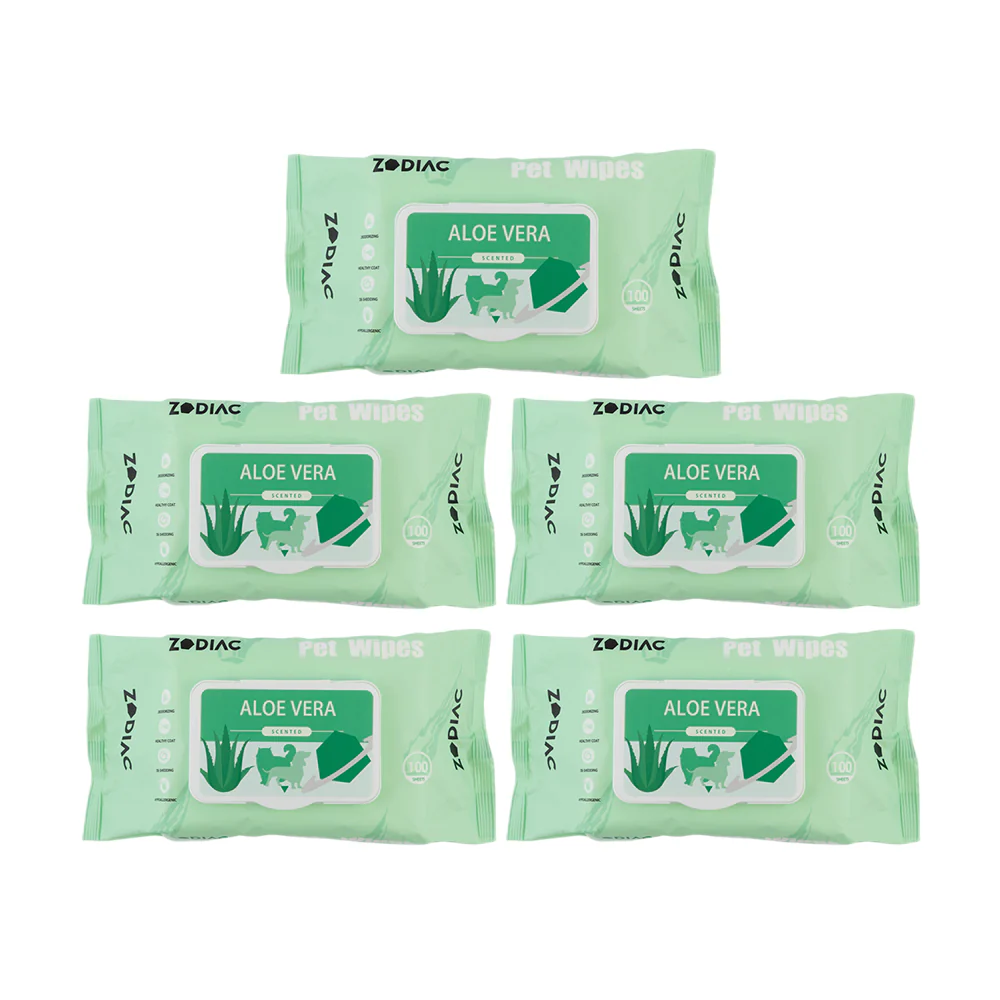 ZODIAC Aloe Vera Pet Grooming Wipes 100pcs - Image 2