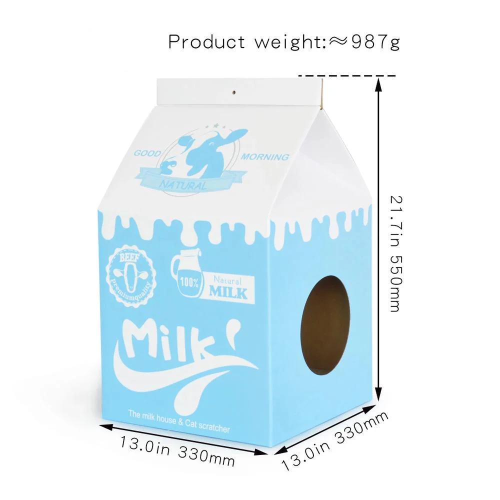 ZODIAC Blue Milk Box Cat Scratchers 32x32x56cm - Image 2