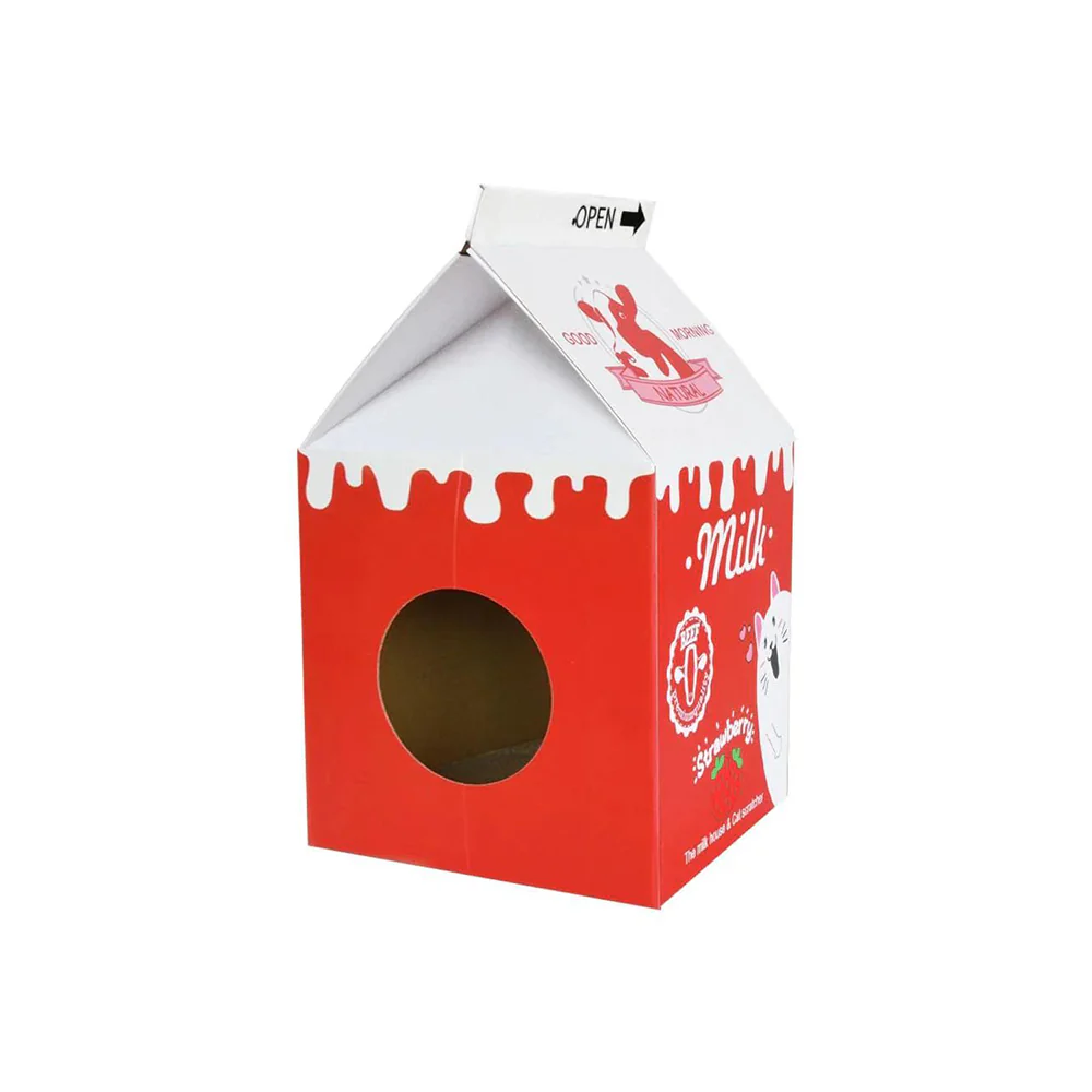 ZODIAC Red Milk Box Cat Scratchers 32x32x56cm