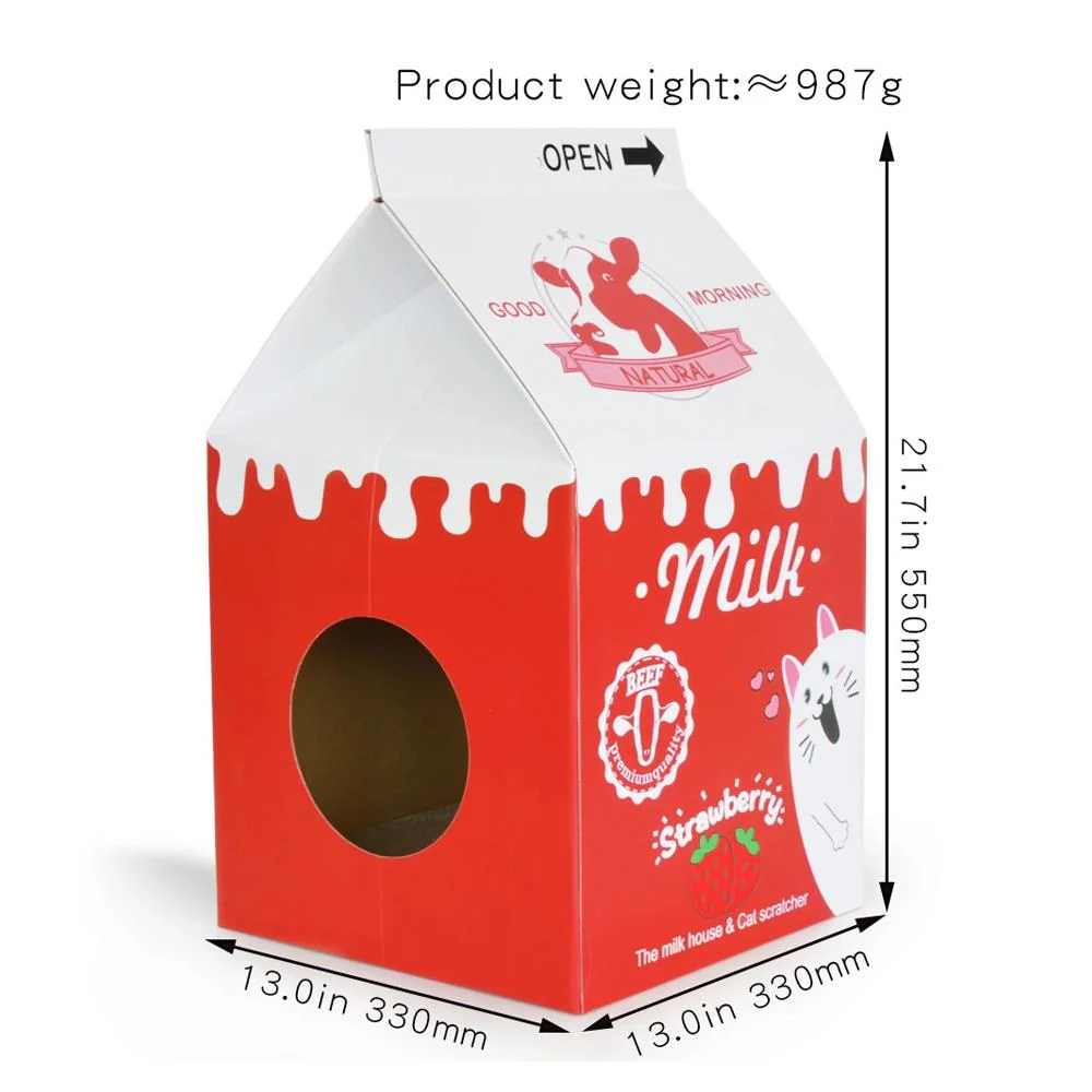 ZODIAC Red Milk Box Cat Scratchers 32x32x56cm - Image 2