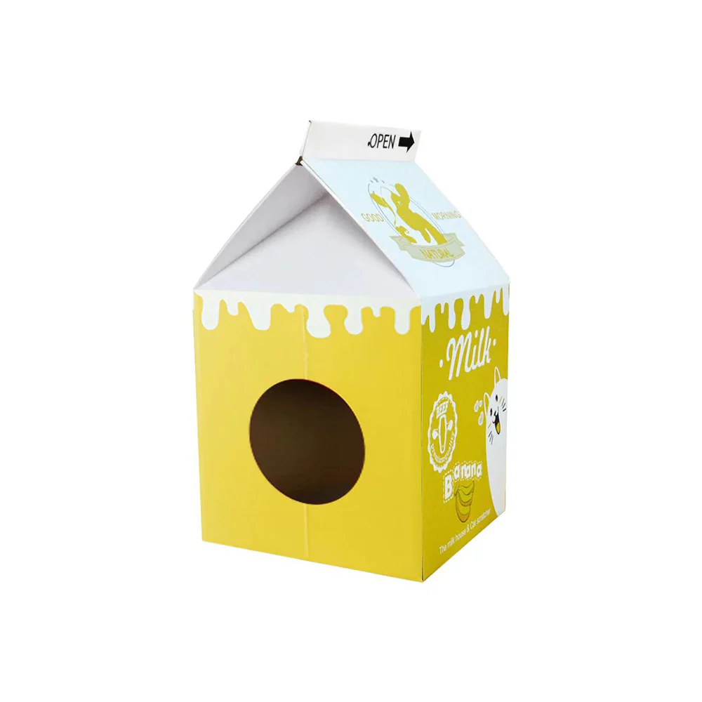ZODIAC Yellow Milk Box Cat Scratchers 32x32x56cm