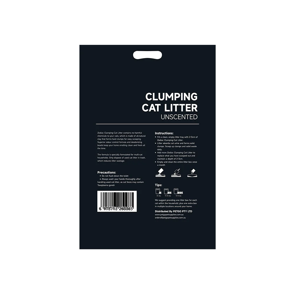 ZODIAC Unscented Clumping Cat Litter 6kg - Image 3