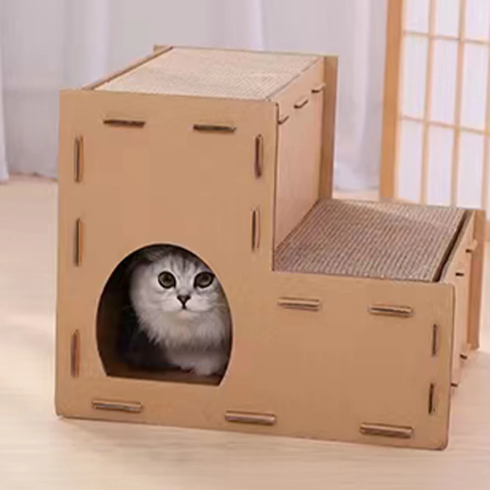 ZODIAC Double Layer Stairway House Corrugated Paper Cat Scratcher - Image 3