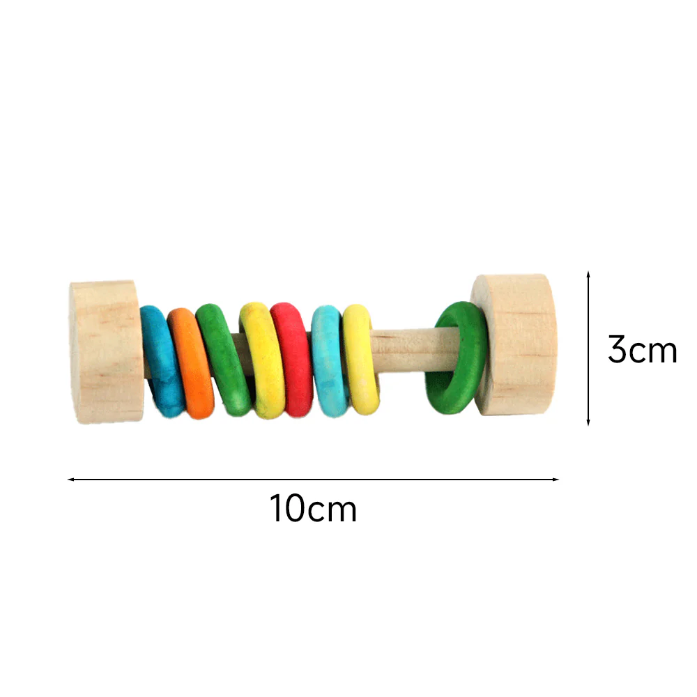 ZODIAC Nibble & Gnaw Wooden Tube Rings Small Animal Toy - Image 2
